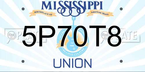 5P70T8 Mississippi License Plate
