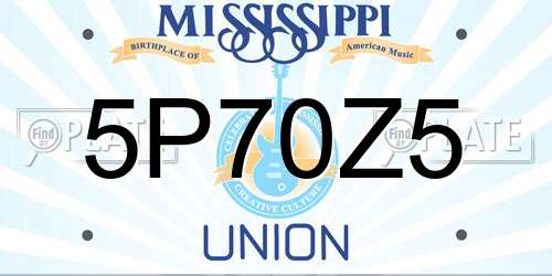 5P70Z5 Mississippi License Plate