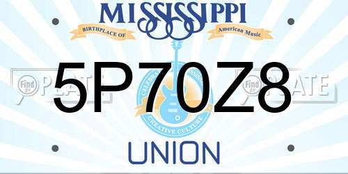 5P70Z8 Mississippi License Plate