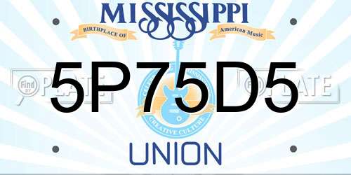 5P75D5 Mississippi License Plate