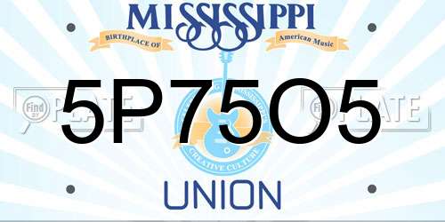 5P75O5 Mississippi License Plate