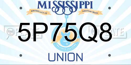 5P75Q8 Mississippi License Plate