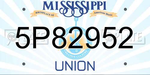 5P82952 Mississippi License Plate