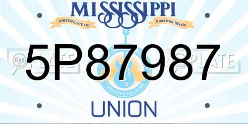5P87987 Mississippi License Plate