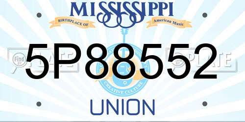5P88552 Mississippi License Plate
