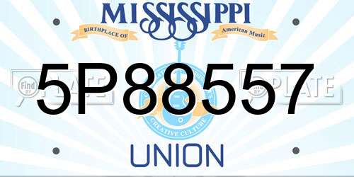 5P88557 Mississippi License Plate