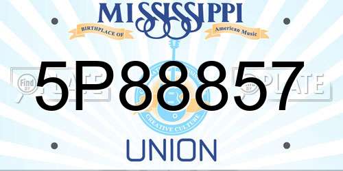 5P88857 Mississippi License Plate