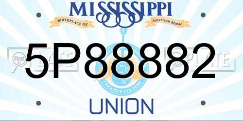 5P88882 Mississippi License Plate