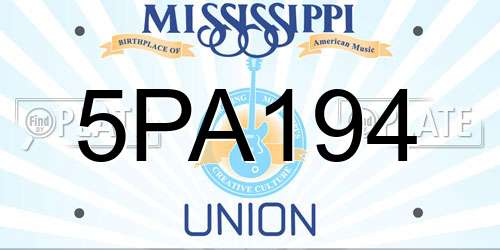 5PA194 Mississippi License Plate