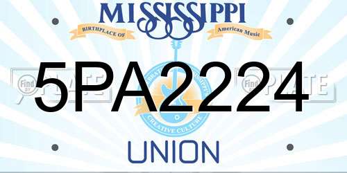 5PA2224 Mississippi License Plate