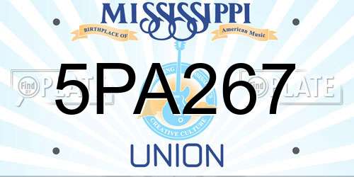 5PA267 Mississippi License Plate