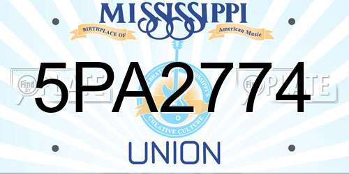 5PA2774 Mississippi License Plate