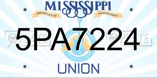 5PA7224 Mississippi License Plate