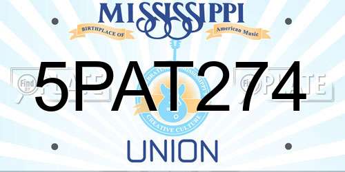 5PAT274 Mississippi License Plate