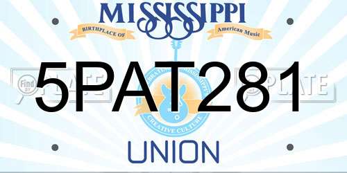 5PAT281 Mississippi License Plate