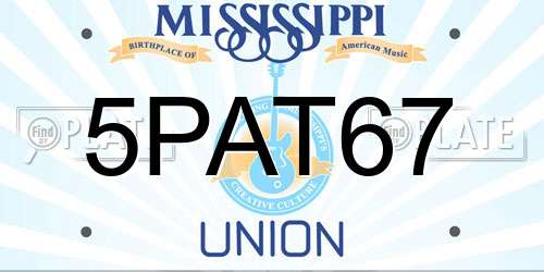 5PAT67 Mississippi License Plate