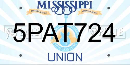 5PAT724 Mississippi License Plate
