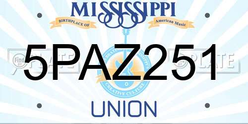 5PAZ251 Mississippi License Plate