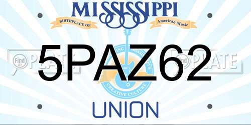5PAZ62 Mississippi License Plate