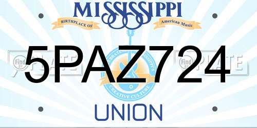 5PAZ724 Mississippi License Plate