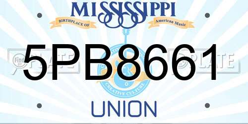 5PB8661 Mississippi License Plate