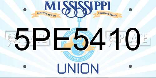 5PE5410 Mississippi License Plate