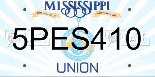 5PES410 Mississippi License Plate