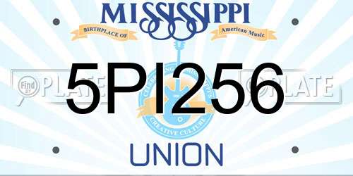 5PI256 Mississippi License Plate