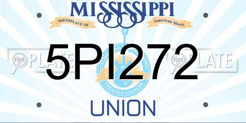 5PI272 Mississippi License Plate