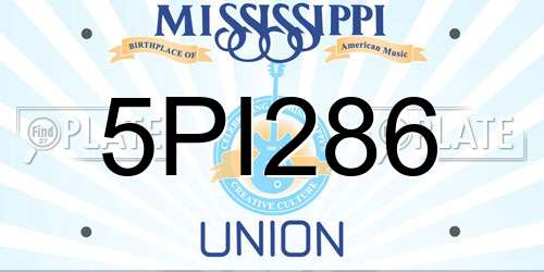 5PI286 Mississippi License Plate