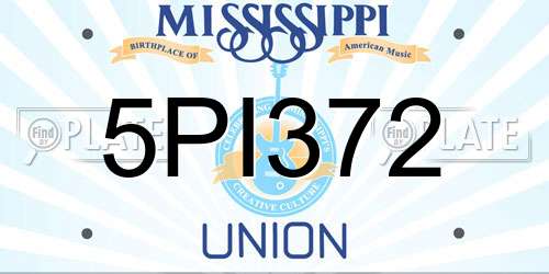 5PI372 Mississippi License Plate
