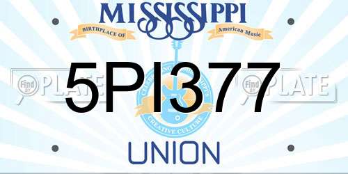 5PI377 Mississippi License Plate
