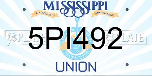 5PI492 Mississippi License Plate