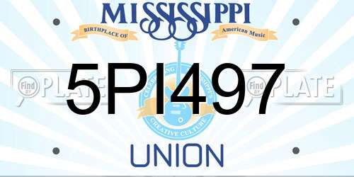5PI497 Mississippi License Plate