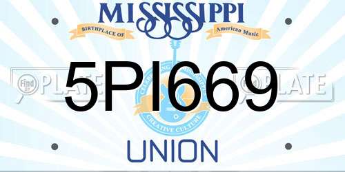 5PI669 Mississippi License Plate