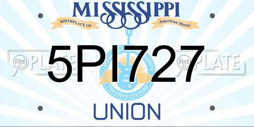5PI727 Mississippi License Plate