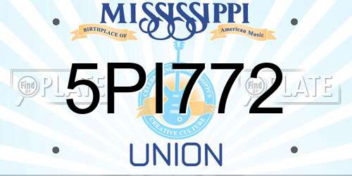 5PI772 Mississippi License Plate