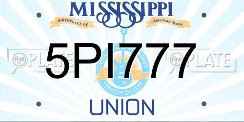 5PI777 Mississippi License Plate