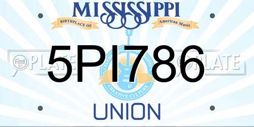 5PI786 Mississippi License Plate