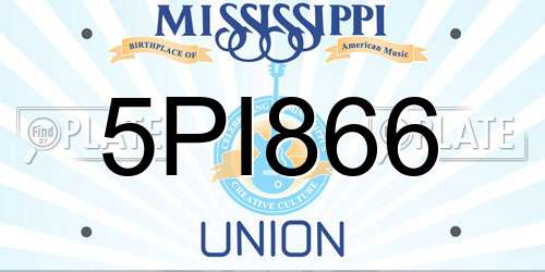 5PI866 Mississippi License Plate