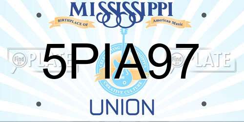 5PIA97 Mississippi License Plate