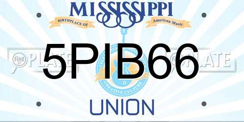 5PIB66 Mississippi License Plate