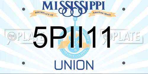 5PII11 Mississippi License Plate
