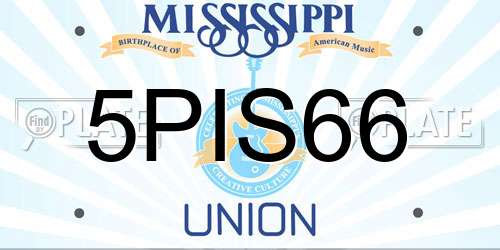 5PIS66 Mississippi License Plate