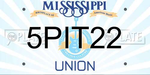 5PIT22 Mississippi License Plate