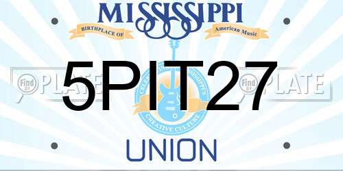 5PIT27 Mississippi License Plate
