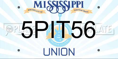 5PIT56 Mississippi License Plate