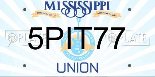 5PIT77 Mississippi License Plate