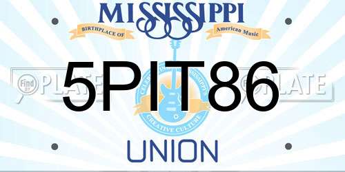 5PIT86 Mississippi License Plate