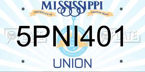 5PNI401 Mississippi License Plate
